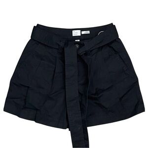 A NEW DAY black high waist pleat front self tie trouser short size 2, NWT